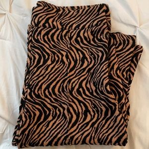 Worn Once! Zebra Print Fabric Flare Pants!